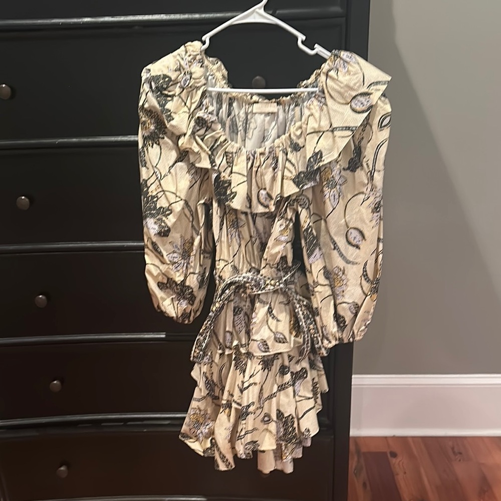 Ulla Johnson Cream Ruffled Off-the-Shoulder Sundress